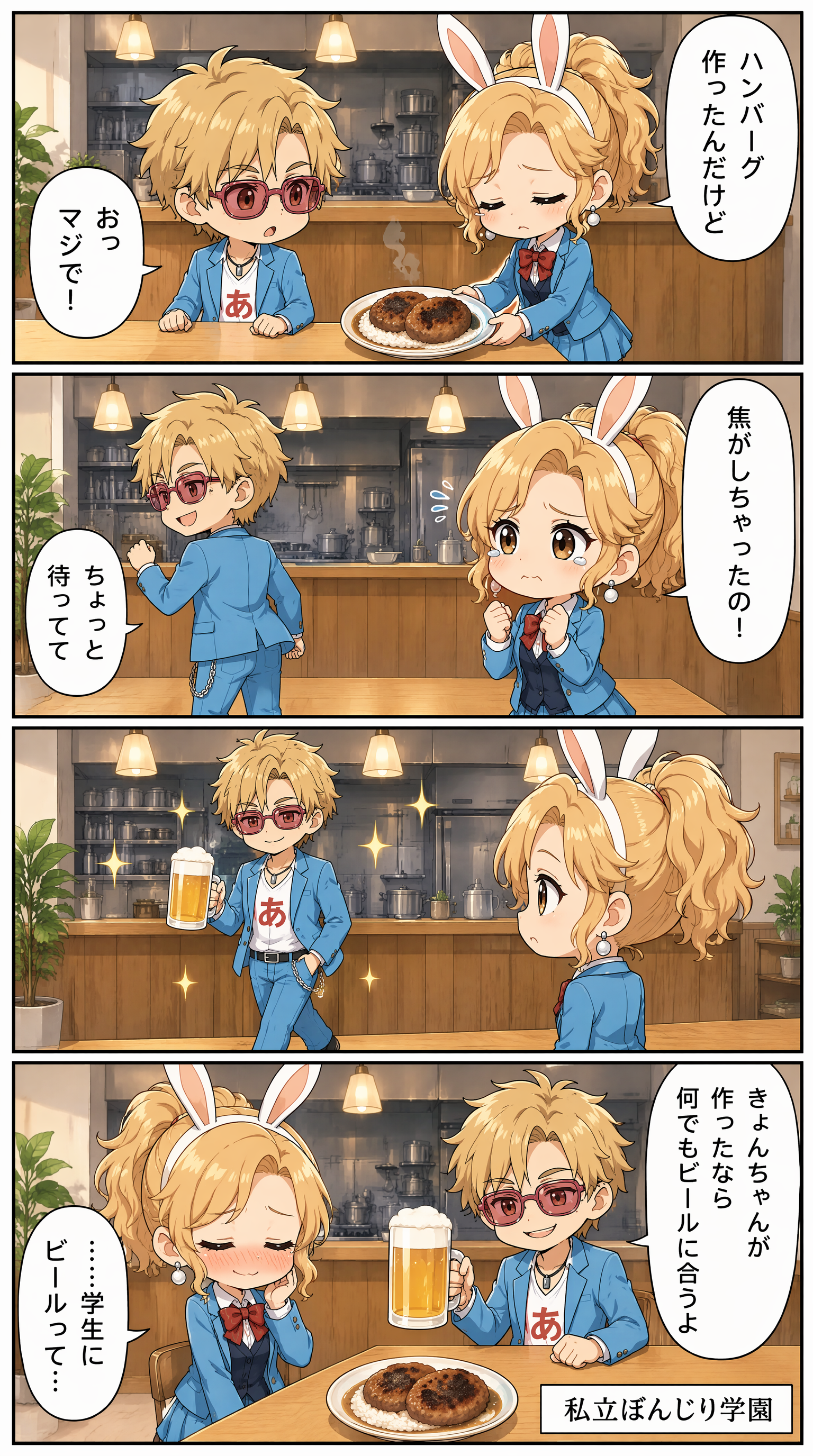 私立ぼんじり学園 4コマ編 第37話「ビールに合う」
