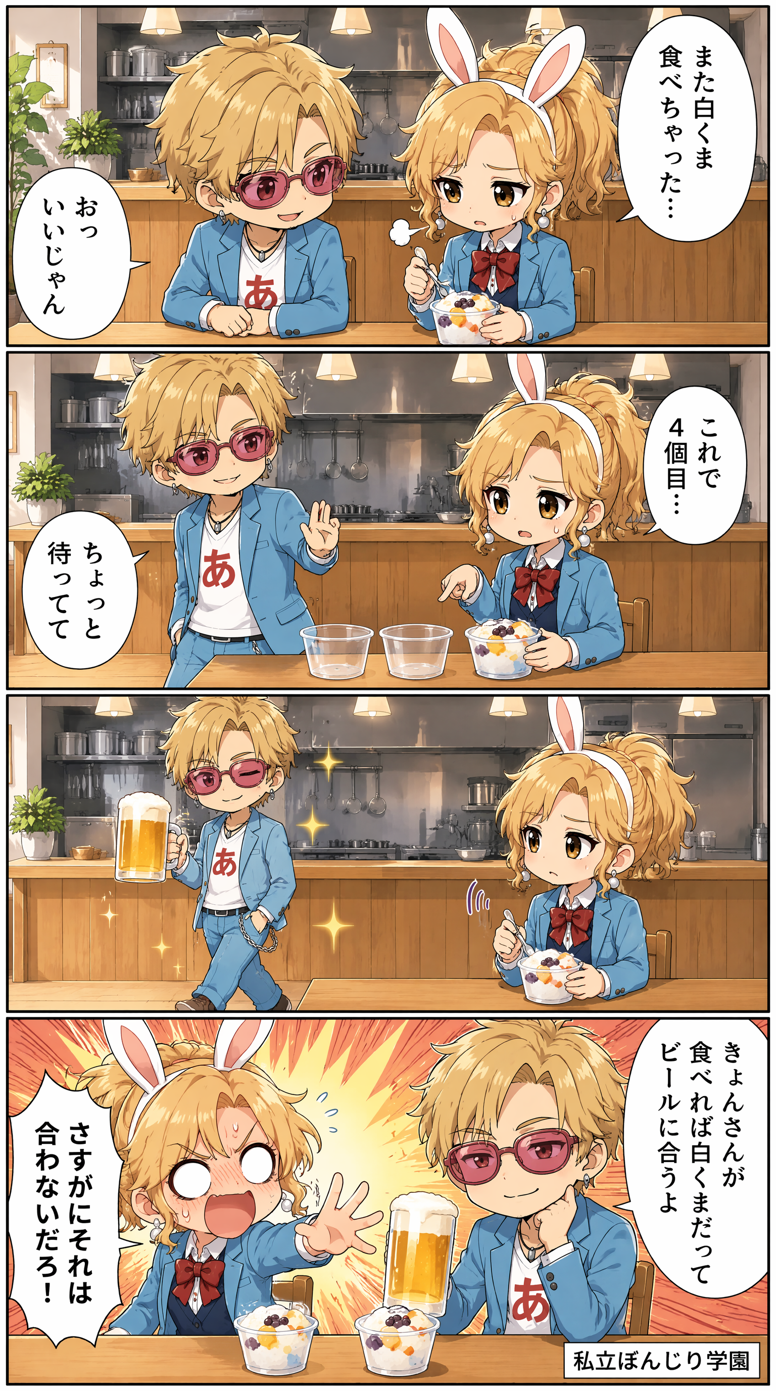 私立ぼんじり学園 4コマ編 第38話「白くまにも合う」