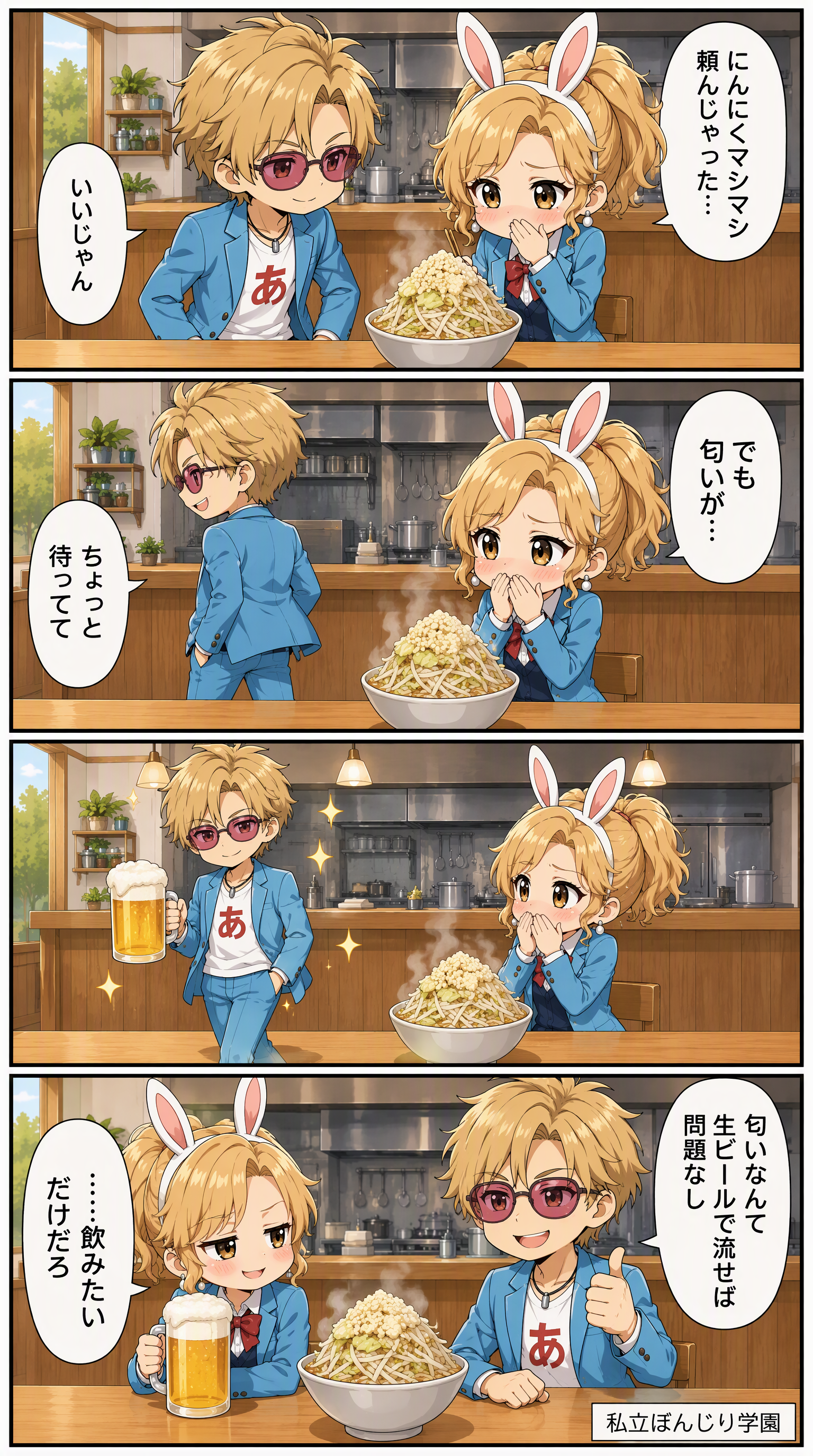 私立ぼんじり学園 4コマ編 第43話「にんにくマシマシ」