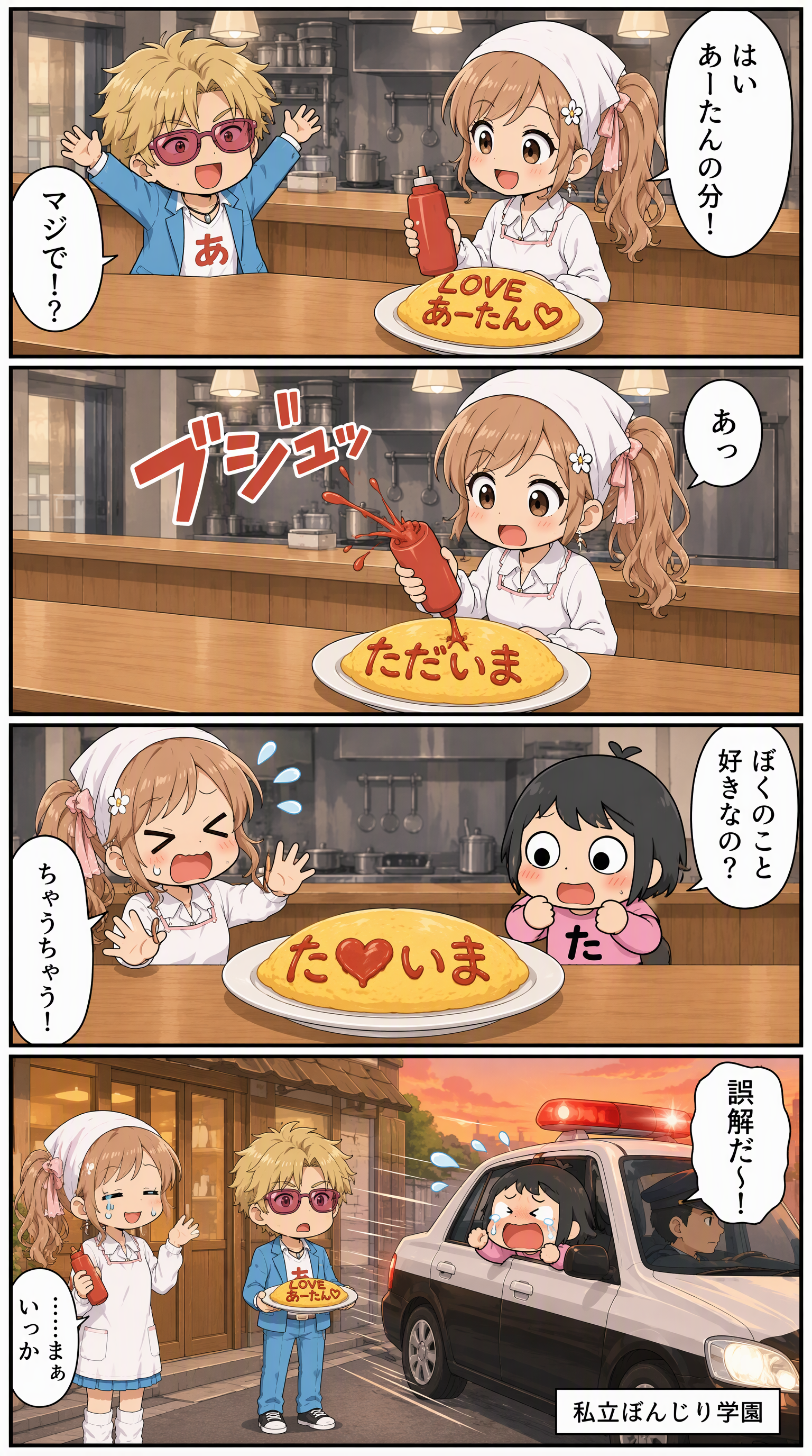 私立ぼんじり学園 4コマ編 第46話「た♡いま」