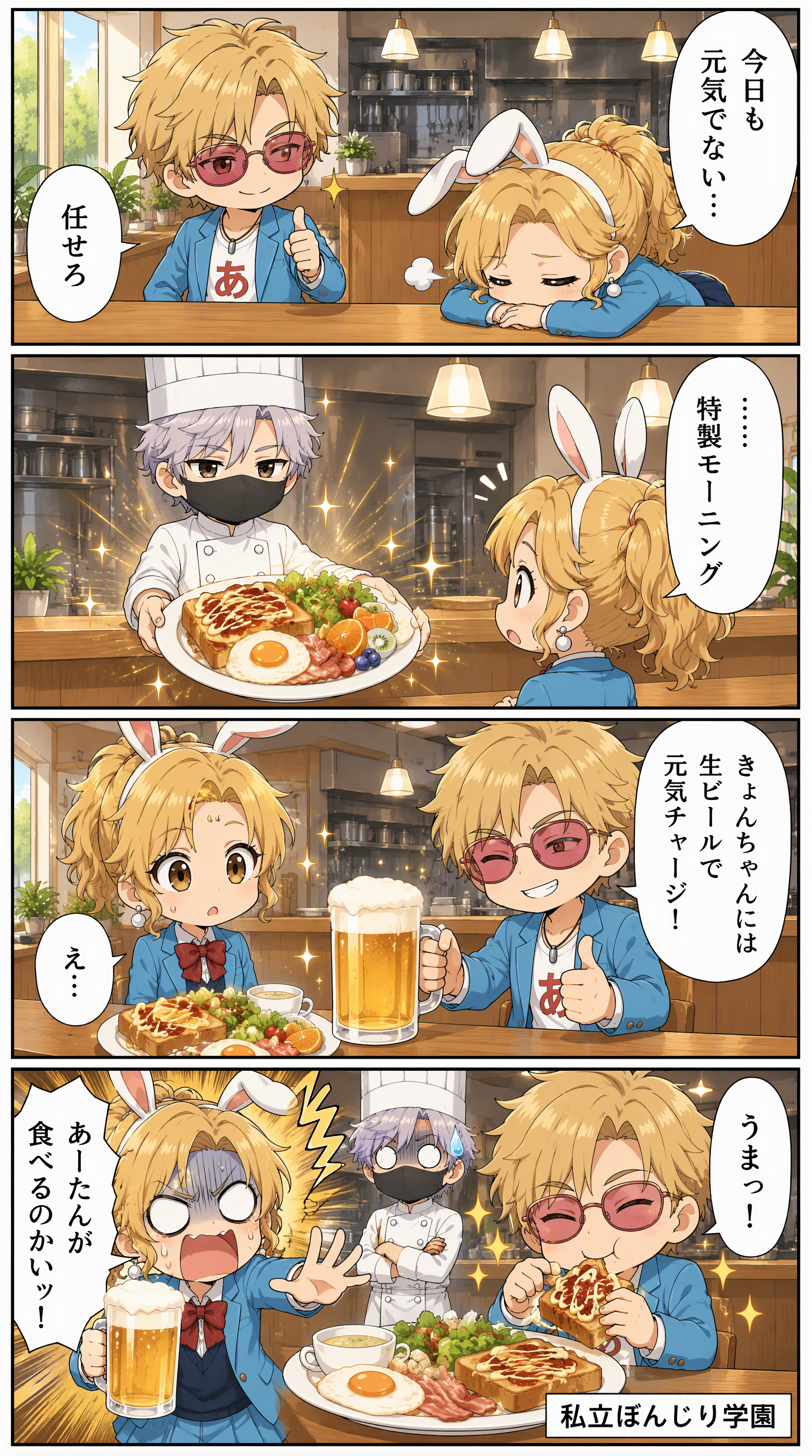 私立ぼんじり学園 4コマ編 第51話「特製モーニング」