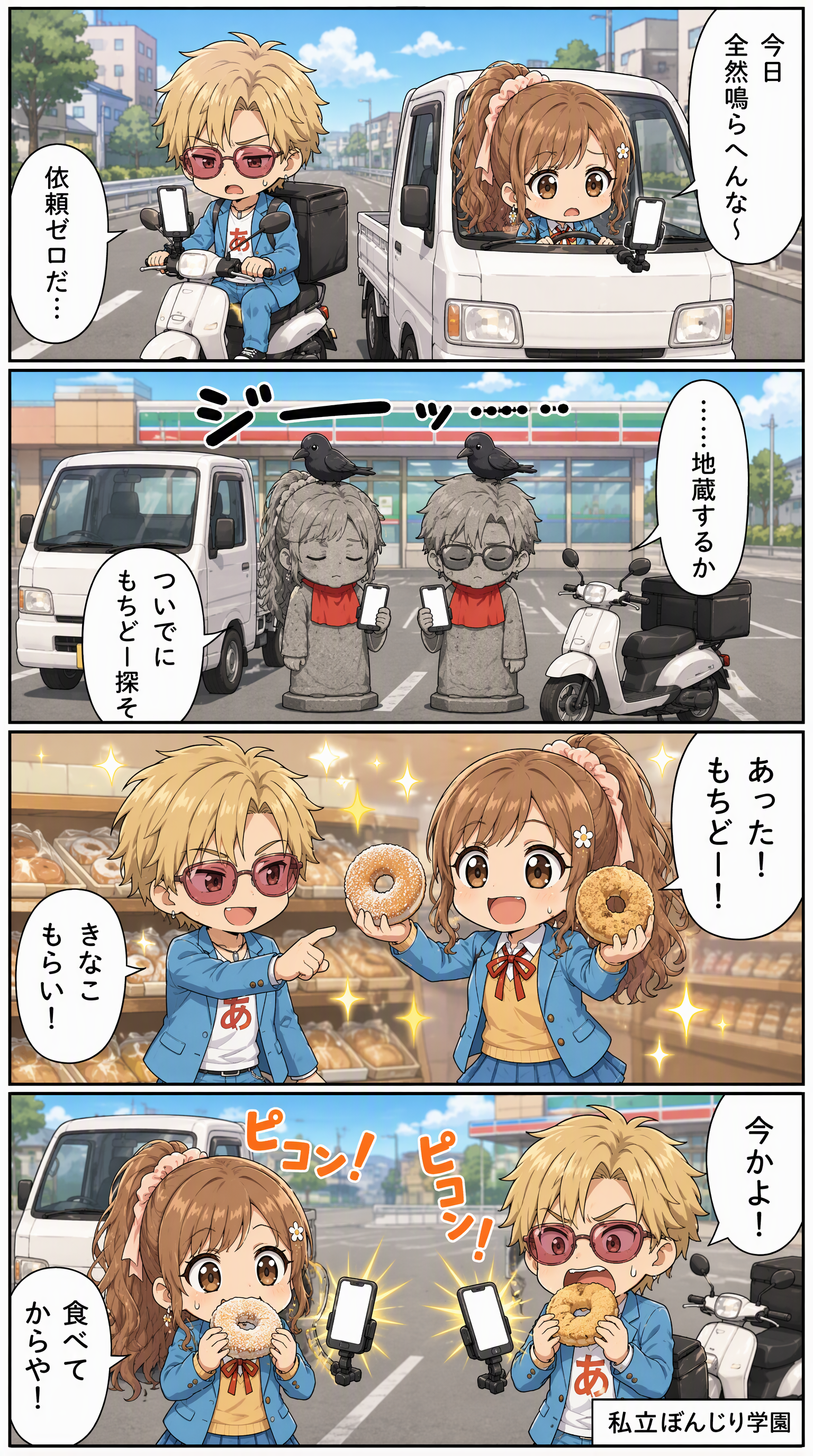 私立ぼんじり学園 4コマ編 第52話「地蔵」