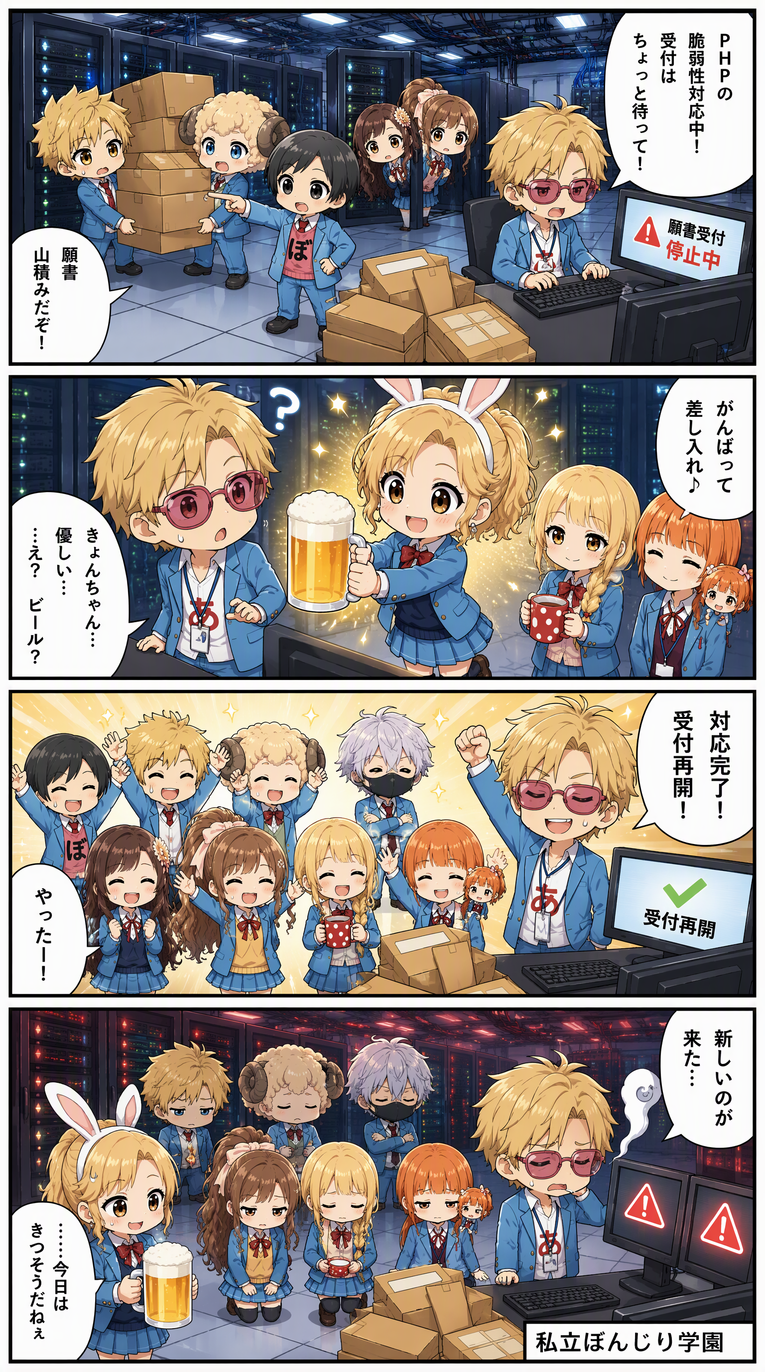 私立ぼんじり学園 4コマ編 第58話「受付再開」